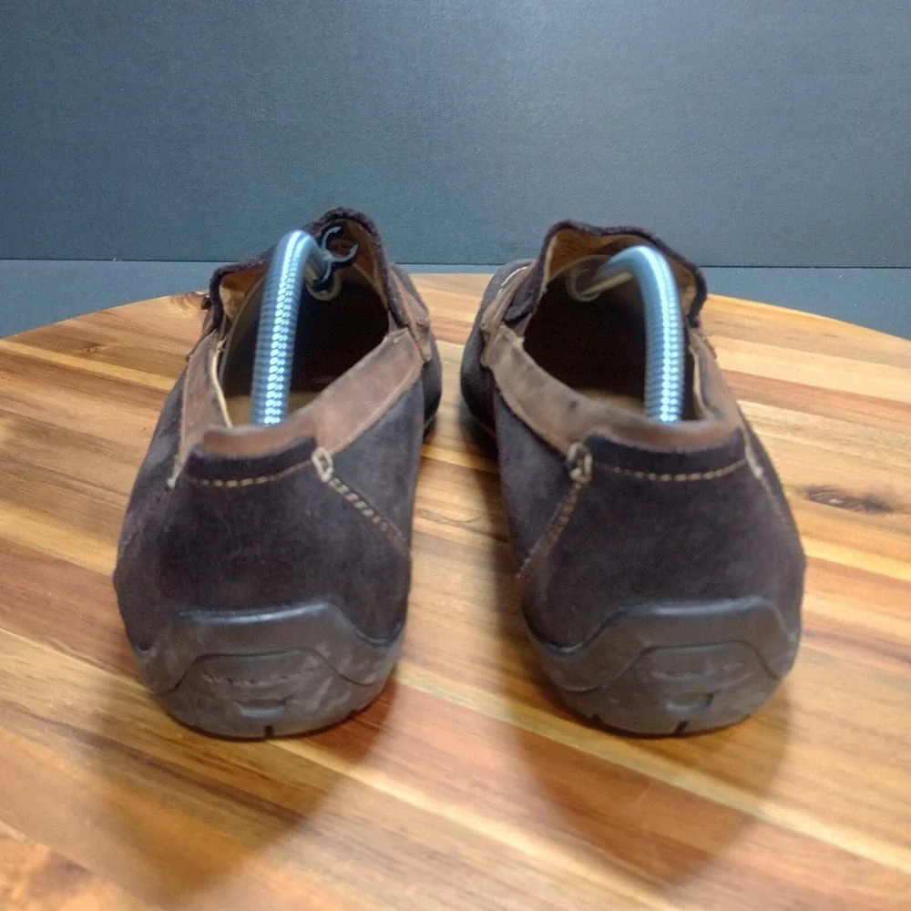 Florsheim Comfortech Driving Loafers Mens Sz 9.5 D Moc Brown Suede Leather Strap